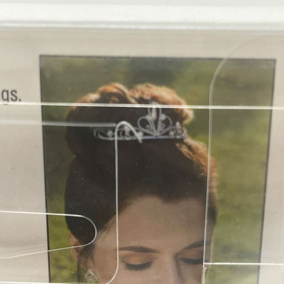 Bun Tiara Pearl Accent with Rhinestones - Picture 7 of 7